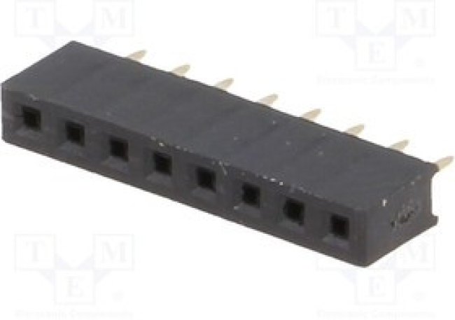 ZL265-8SG, Гнездо штыревое "мама" PIN 8 прямой 2мм THT 1x8 дл.2,7мм ZL265-8SG, Гнездо штыревое "мама" PIN 8 прямой 2мм THT 1x8 дл.2,7мм