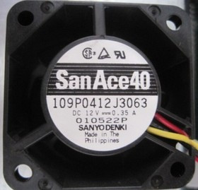 Вентилятор Sanyo Denki SanAce40 109P0412J3063 (109P0412J3123) 40x28мм 12V 4.9W 0.35A OEM