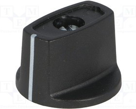 A2423040, Ручка, с указателем, ABS, dоси: 4мм, d23x16мм, черный, Ось: гладкая