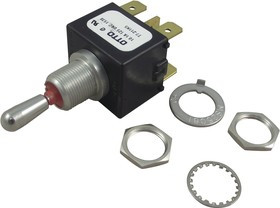 T7-211K5, Рычажный переключатель, IP68S, Вкл.-Выкл.-(Вкл.), DPDT, Без Подсветки, Серия T7, Панель, 16 А