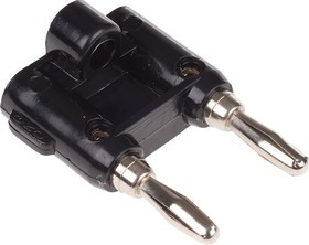 BU-00247-0, Black Male Banana Plug, 15A, Nickel Plating