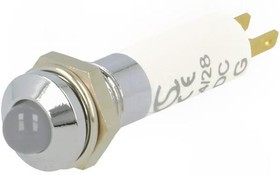 SMQE 08224, Индикат.лампа: LED, выпуклый, 24-28ВDC, Отв: d8,2мм, IP40, металл