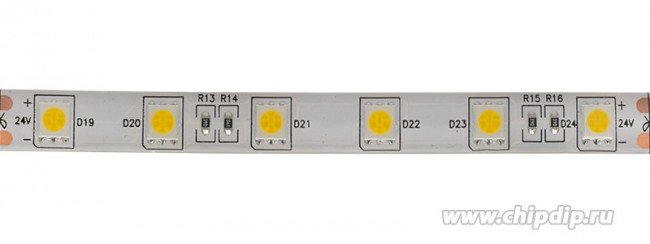 141-634, Лента светодиодная 24В, SMD5050, 14,4Вт/м, 60 LED/м, 3000К, 10мм, 5м, IP65 141-634, Лента светодиодная 24В, SMD5050, 14,4Вт/м, 60 LED/м, 3000К, 10мм, 5м, IP65