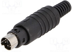 4850.1610, Вилка, DIN mini, "папа", PIN 6, пайка, на провод