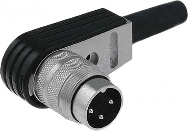 T 3300 005, Circular DIN Connectors 4 Pin Male;R/A Cable Mount