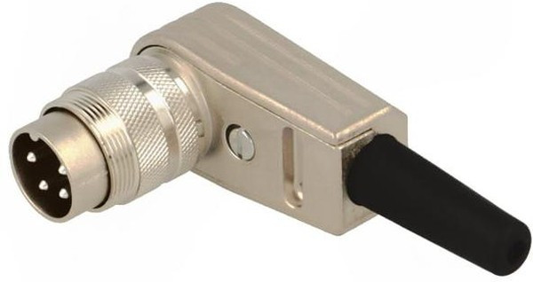 T 3300 005, Circular DIN Connectors 4 Pin Male;R/A Cable Mount