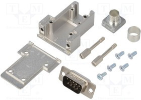 DCRP09-DBP-CF65, Разъем D-Sub; PIN: 9; вилка; "папа"; пайка; на провод; черный