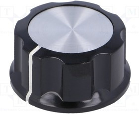 G33-S, Ручка, с юбкой, бакелит, dоси: 6,35мм, d29,6x16мм, винтом