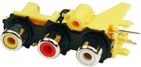 RS-313-01, RCA JACK 3 разъема на плату (вертик.)