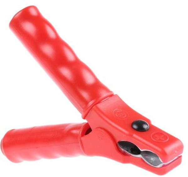 RS PZA 7524 / RT, Crocodile Clip 4 mm Connection, 32A, Red
