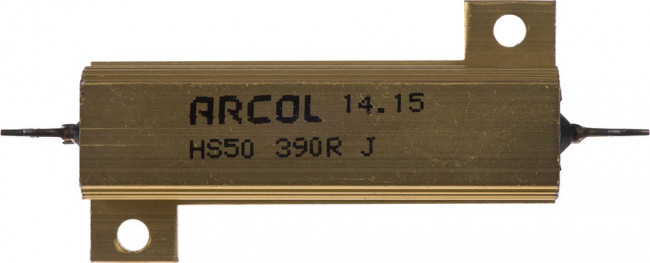 HS50 390R J, 390 50W Wire Wound Chassis Mount Resistor HS50 390R J ±5%