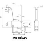 MK1KIM5, Микропереключатель 10А 250VAC с S-образной лапкой
