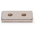 Неодимовый магнит прямоугольник 25х12х3 мм с двумя зенковками 4/9 мм