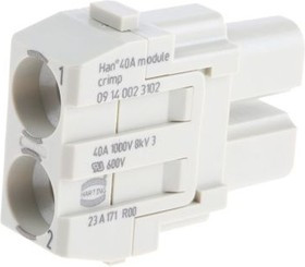 09140023102, Разъем: прямоугольный, модуль, "мама", Han Modular 40A, PIN: 2