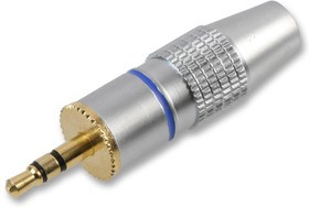 PS000094, Телефонный аудио разъем, 3 контакт(-ов), Штекер, 3.5 мм, Монтаж на Кабель