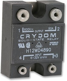 H12WD4890, Твердотельное реле, SPST-NO, 90 А, 660 В AC, Панель, Винт, Переход Через Нуль H12WD4890, Твердотельное реле, SPST-NO, 90 А, 660 В AC, Панель, Винт, Переход Через Нуль
