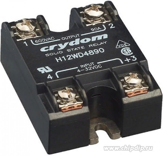 H12WD4890, Твердотельное реле, SPST-NO, 90 А, 660 В AC, Панель, Винт, Переход Через Нуль H12WD4890, Твердотельное реле, SPST-NO, 90 А, 660 В AC, Панель, Винт, Переход Через Нуль