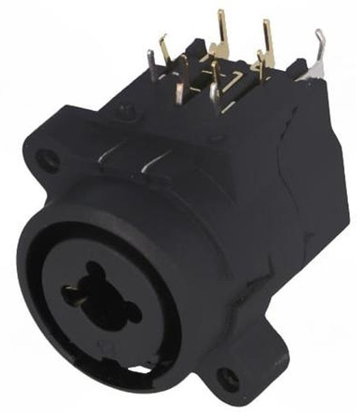 FC2430, Гнездо, Jack 6,3мм + XLR, "мама", угловой 90°, THT FC2430, Гнездо, Jack 6,3мм + XLR, "мама", угловой 90°, THT