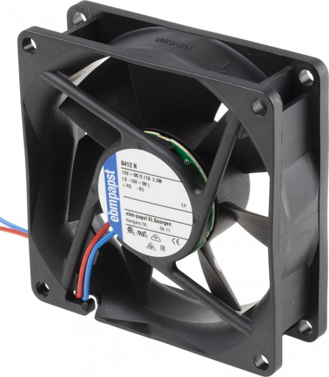 Вентилятор Ebmpapst 8412N 12V 170mA 80x25 2pin