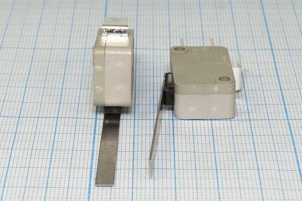 Микропереключатель, размер 29x10 x16, 16А, переключение ON-(ON), размер концевика L51/6.3, [SF-6007]