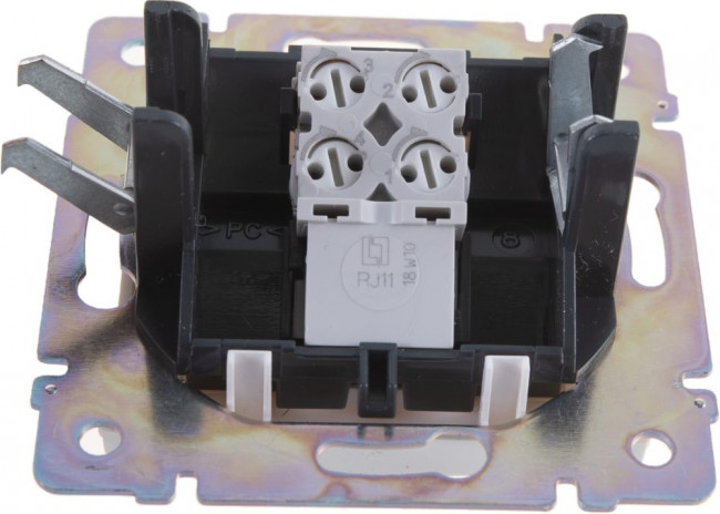 Механизм розетки телеф. 1-м СП Valena RJ11 бел. Leg 774438