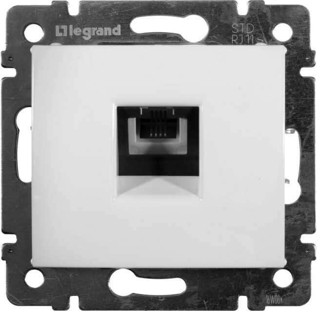 Механизм розетки телеф. 1-м СП Valena RJ11 бел. Leg 774438