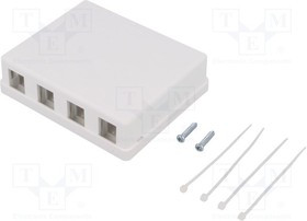 LOG-NK4034, Гнездо, корпус RJ45, Keystone, не экранированный, Цвет: белый