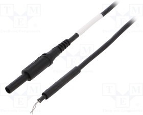 AL8322ZPK150-SW, Измерительный провод, 19А, Дл: 0,5м, черный, Сечен.провода: 1мм2