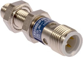XS108B3PAM12, Inductive Barrel-Style Proximity Sensor, M8 x 1, 2.5 mm Detection, PNP Output, 12 24 V