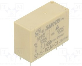 SZ-S-112LM-C1, Реле: электромагнитное; SPST-NO; Uобмотки: 12ВDC; 16A; 16A; THT