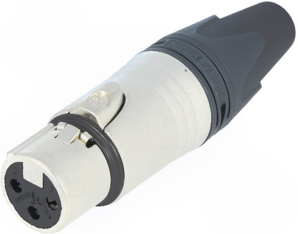 NC3FXX, Вилка, XLR, "мама", PIN: 3, прямой, на провод, пайка, 16А, 3,5-8мм