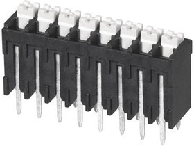 TBLH10V-350-08BK, Fixed Terminal Blocks Terminal block, screwless, High Temp, 3.5, Vertical, 8, Black w Gray Button