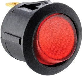 MP005722, Клавишный переключатель, Вкл.-Выкл., SPDT, С Подсветкой, Панель, Черный