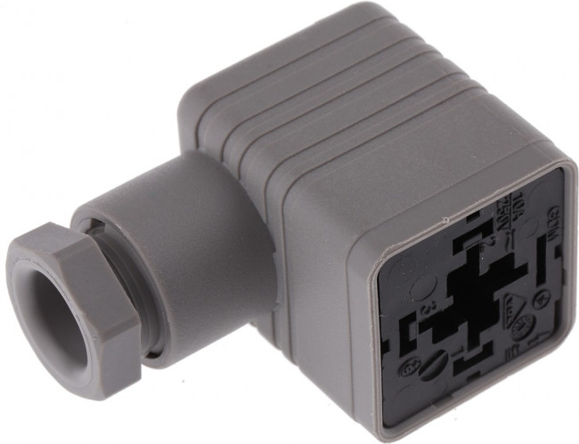 934393106 GDM 2016 grey, GDM 2P+E DIN 43650 A, Female Solenoid Valve Connector, No, 250 V Voltage 934393106 GDM 2016 grey, GDM 2P+E DIN 43650 A, Female Solenoid Valve Connector, No, 250 V Voltage