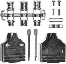 952-015-030R121, 952 Series Zinc D Sub Backshell, 15 Way, Strain Relief