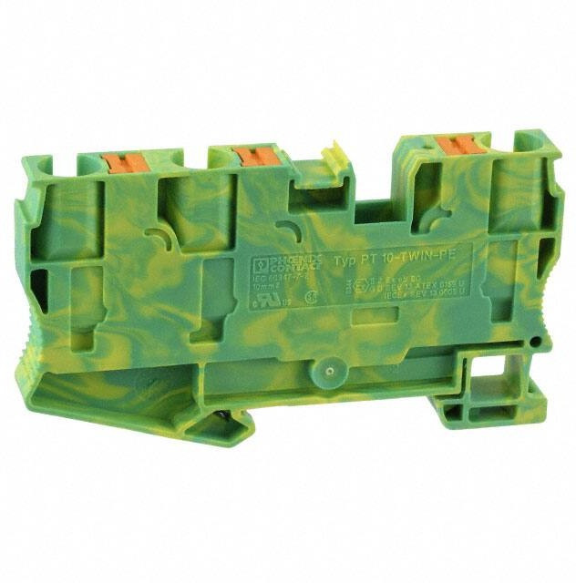 Protective conductor terminal, push-in connection, 0.5-16 mm², 3 pole, 8 kV, yellow/green, 3208745 Protective conductor terminal, push-in connection, 0.5-16 mm², 3 pole, 8 kV, yellow/green, 3208745