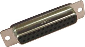 DB-25SF-N, 25 Way Panel Mount D-sub Connector Socket