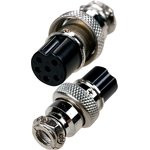 1-561-6, разъем MIC 6 контактов гнездо металл на кабель