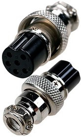 1-561-6, разъем MIC 6 контактов гнездо металл на кабель