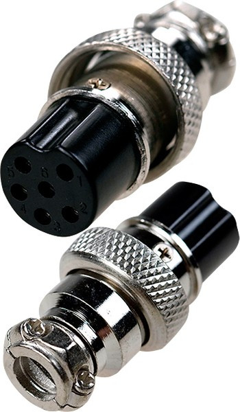 1-561-6, разъем MIC 6 контактов гнездо металл на кабель