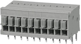 TBL009-254-10GY-2GY, Fixed Terminal Blocks Terminal block, screwless, 2.54, Horizontal, 10, Gray w Gray Button