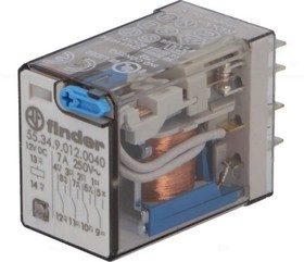 55.34.9.012.0040, Реле 4 переключ. 12VDC, 7A/250VAC 4PDT