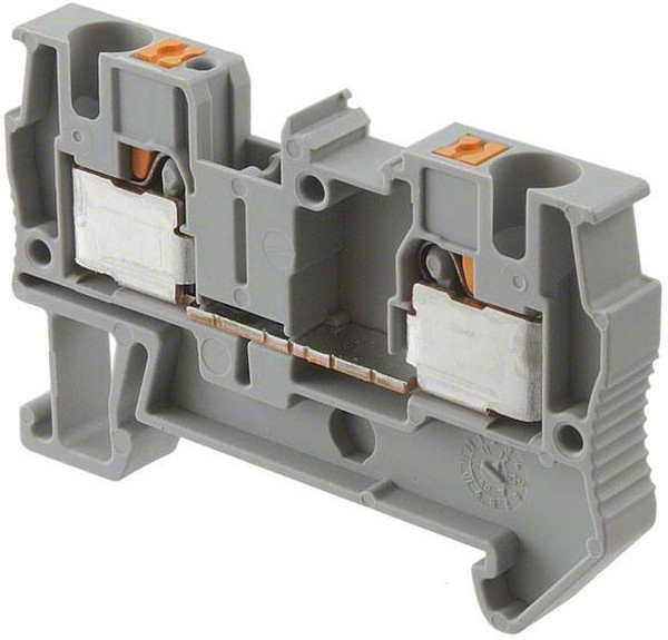 Клемма проходная PT 4 /6,2mm, push-in, 2 присоед., 4(max 6)mm2, 32A, 800V, серая Клемма проходная PT 4 /6,2mm, push-in, 2 присоед., 4(max 6)mm2, 32A, 800V, серая