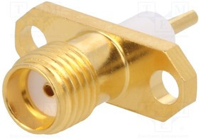 J01151A0151, Гнездо, SMA, "мама", прямой, 50Ом, пайка, тефлон, позолота