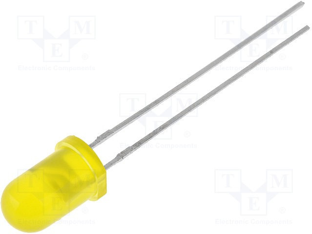 L-53YD-5V, LED; 5mm; yellow; 20mcd; 60°; Front: convex L-53YD-5V, LED; 5mm; yellow; 20mcd; 60°; Front: convex