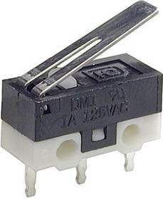 DM1-01P-30G-G, Микропереключатель с рычажком 14мм 1А 125В, прямые выводы