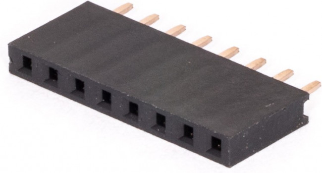 PBS-8, Разъем 1х 8 гнездо на плату, шаг 2.54мм