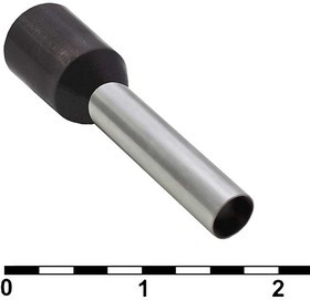 DN04012 black (2.8x12mm), Наконечник на кабель DN04012, чёрный, 2.8x12 мм, 4.0 мм2