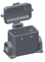 T1460100116-000, Heavy Duty Power Connectors Hood 9MM L 54MM H PG16 Side Entry