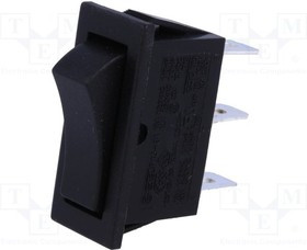 RS1391CBB0, ROCKER; SPDT; Pos: 2; ON-ON; 10A/250VAC; black; none; 50m?; UL94V-2